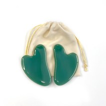 로즈블랑쉐 마사지 괄사 스톤 2p + 파우치, 알파인그린, 1세트