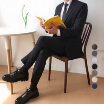 언탭트 남성용 사계절 투버튼 기본 캐주얼 정장 자켓 + 바지 세트