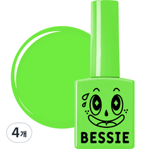 BESSIE 네온 젤네일 컬러 젤, N06 백만볼트그린, 11ml, 4개