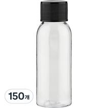 단마개 플라스틱 용기 30ml, 150개, 투명 + 블랙