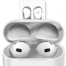 구스페리 에어팟 3세대 철가루방지 스티커 2개, AirPods 3세대, 실버