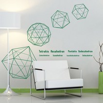 웹데코 그래픽스티커 Geometric Space, 다크그린