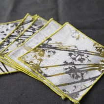 메종텍스타일 리드 티코스터 컵받침 5p, 머스타드 + 그레이, 1개