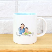 핸드팩토리 엄마 아빠 사랑해요 머그컵, 파스텔블루