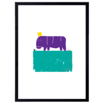 데일리봄 하마 인테리어 액자, 블랙