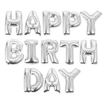 은박 해피벌스데이 글자세트, 1개, 실버