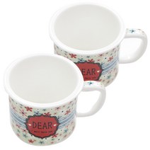 행복을 부르는 북유럽풍 머그컵 디어, 화이트, 2개