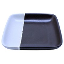다옴공방 동글 사각접시, 브라운+그레이