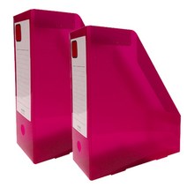 희망화일 심플화일정리박스, 분홍, 2개입