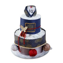 베이비베이커리 전통 기저귀 케익 방울돌띠 백일용, 진청나비