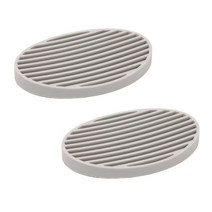블럭마트 욕실 실리콘 라운드 비누받침, 그레이, 2개입