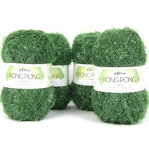 퐁퐁수세미 뜨개실 4볼, 4 올리브, 4개