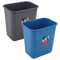 리버그린 사각 15L 오픈 휴지통, 블루, 그레이, 2개입