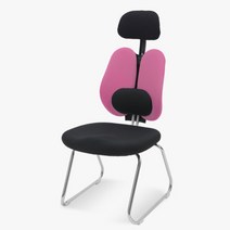 체어포커스 스쿨 듀얼 요추 헤더형 패브릭 의자 CW-FZ, 핑크