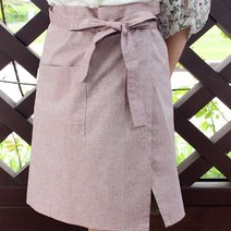 르우홈 심플절개 허리 앞치마, 레드빈, 1개