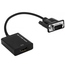 [analogtodigital컨버터] NEXTLINK 케이블 타입 VGA to HDMI 컨버터 2412VHC