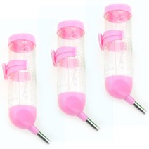 블럭마트 햄스터 기니피그 소동물 125ml 물통, 핑크, 3개입