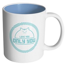 핸드팩토리 민트고양이 너만을 머그컵, 내부 파스텔 블루, 1개