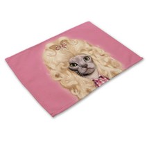 비케이 고양이 개 초상화 식탁매트, 23, 가로 42cm x 세로 32cm