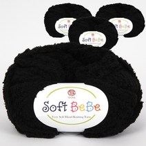 연일섬유 소프트베베 극세사 뜨개실 4p, 12 검정