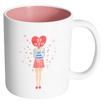 핸드팩토리 스위트걸 결혼해줄래 머그컵, 내부 파스텔 핑크, 1개