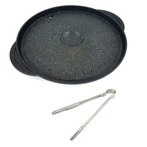 코코렉스 웰빙 원형 마늘 구이팬 + 악어 스텐집게, 34cm, 1세트