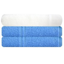 송월타월 뱀부얀 마르쉘 호텔수건 + 세븐데이즈 수건 하늘 2p, 화이트, 1세트