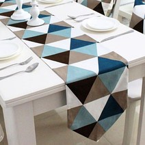 아울리빙 격자칼라 테이블러너, 스카이, 30 x 240 cm