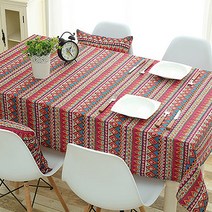 저스틴앤클로이 테이블웨어 보헤미안 디자인 식탁보, 레드, 120 x 180cm