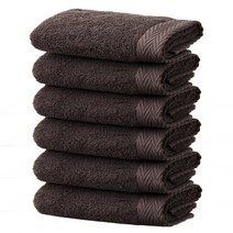 소프트터치 프리미엄 40수 코마사 수건 40 x 80 cm 150g, 진갈색, 6개