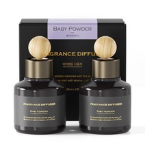 아이엠듀 퍼퓸 차량용 방향제 디퓨저 80mL 2개 + 우드볼스틱 2개, 베이비파우더, 1세트