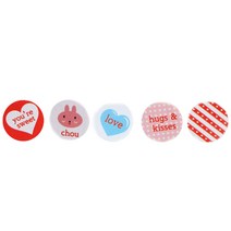 황씨네도시락 초콜릿 미니 원형 도시락 스티커 5종세트, 혼합 색상, 1세트