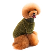 블럭마트 애견 터틀넥 스웨터, 딥그린