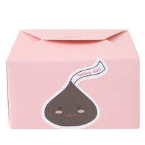 황씨네도시락 레이스 박스 36p + 스티커 빅 초콜릿 36p, 핑크, 1세트