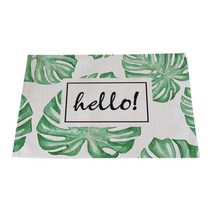 아울리빙 노르딕그린 키친 린넨 테이블매트, B, 42 x 32 cm