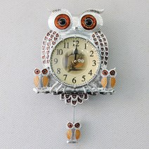 로얄타임 미니 부엉이 추 벽시계, 실버