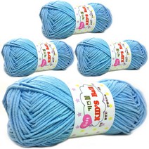 행복뜨기 키즈볼 코튼 뜨개실 4p, 646 파스텔하늘