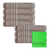 송월타월 카운테스 마라 주름라인 수건 7p + 때타올 연두, 갈색, 1세트