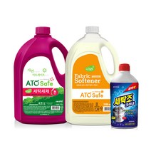 아토세이프 액체세제 본품 2.5L + 섬유유연제 후리지아향 본품 2.5L + 세탁조크리너 400ml, 1세트