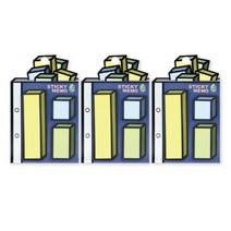 리빙도쿄 다이와금속 FAKUS2 점착메모지, 블루, 3개입