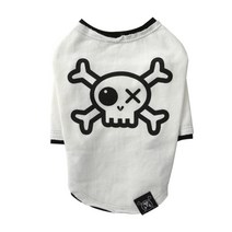 퍼피엔젤 DO NO TOUCH 파이럿 긴소매 레이어드 강아지 티셔츠, 0 White