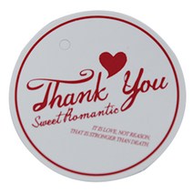 티나피크닉 선물포장 러블리 땡큐 종이데코택, 레드테두리, 50개입