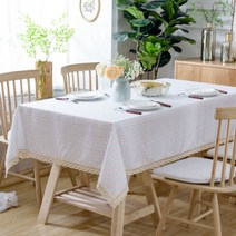 아울리빙 심플 도트 플라워 식탁보, B, 90 x 140 cm