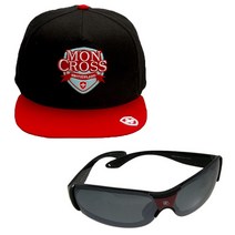 몽크로스 스냅백 MMY-501 + 신한광학 스포츠 선글라스 SH3040, 스냅백(레드), 선글라스(Black Smoke Silver Coating)