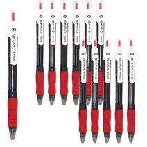 동아 크로닉스 DX 볼펜 1.0mm, 레드, 12개입