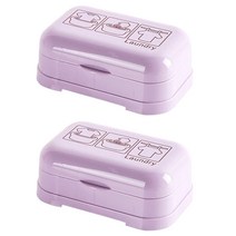 더자카 북유럽풍 스케치 비누곽, 퍼플, 2개입