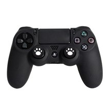 겜맥 PS4 패드 실리콘 커버 BLACK + 아날로그 스틱 발바닥 커버, WHITE, 1세트