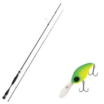 아오맥스 네오블랙 스피닝 타입 루어 낚싯대 S-662ML + 다미끼 디씨-300 하드 베이트 루어 55mm 206D MAT TIGER, 1세트