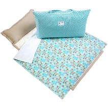 코니아일랜드 사과라벨 여름용 어린이집 낮잠이불세트 구름솜, 미니양 블루