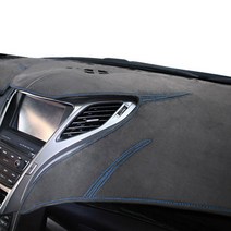 본투로드 샤모아 논슬립 대쉬보드커버 그레이 원단 + 블루 스티치, 현대, 아반떼 HD 09~10년(상단 네비)